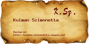 Kulman Szimonetta névjegykártya